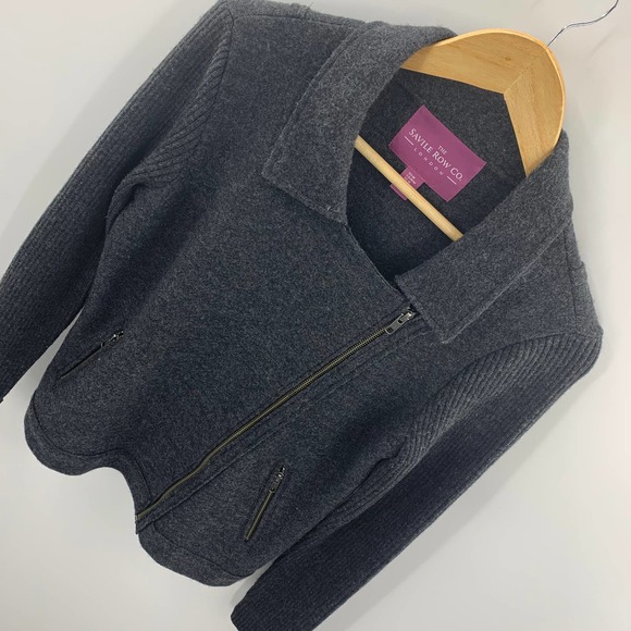 The Savile Row Co. Gray Wool Moto Jacket Size M - Picture 4 of 12